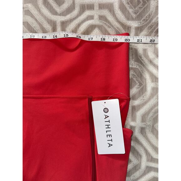 Athleta Salutation Capri Leggings 3X Plus Red Mesh Pocket NWT Lychee Stretch - Picture 3 of 8